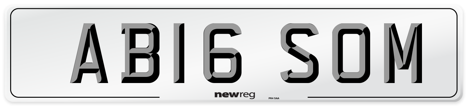 AB16 SOM Number Plate from New Reg